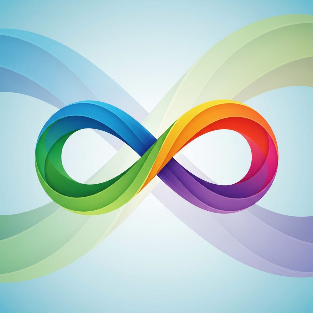 Símbolo del infinito en varios colores